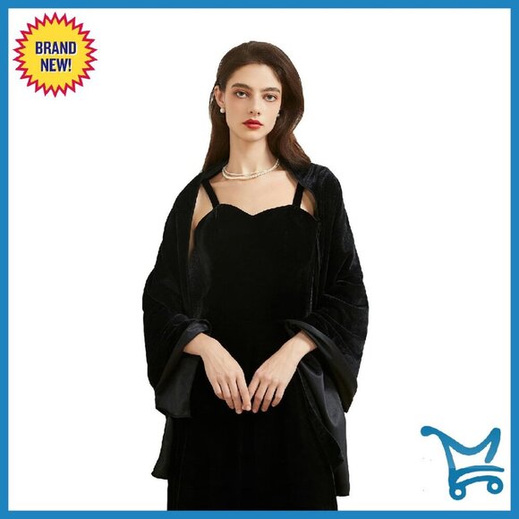 Velvet Shawl Wrap for Evening Dresses Wedding Bridal Party Prom Accessories
